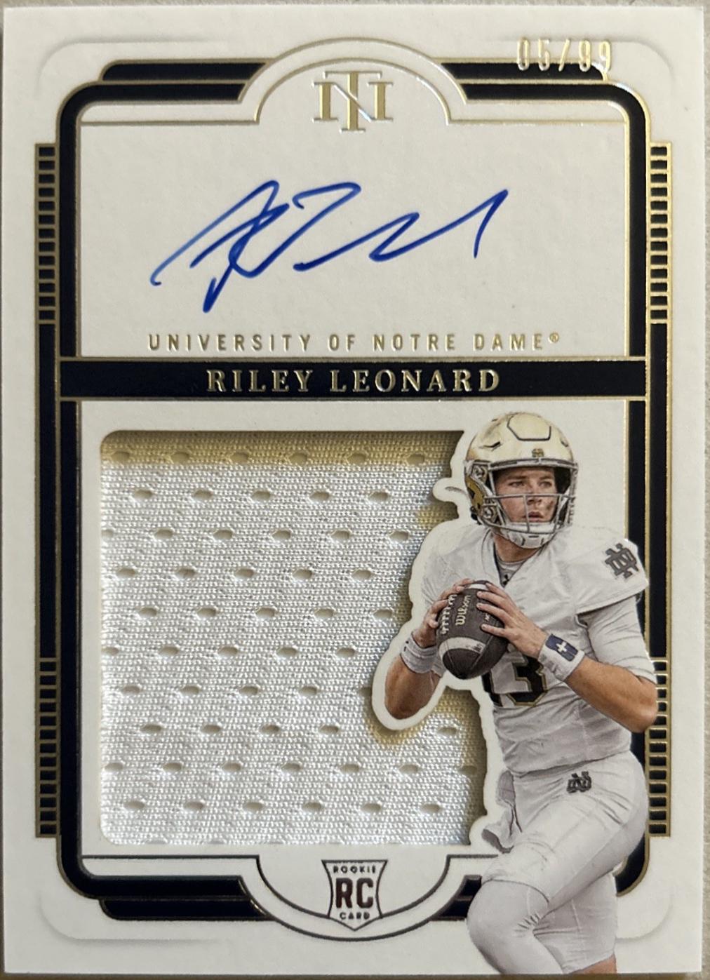 Riley Leonard #127 2025 Panini National Treasures Collegiate Football