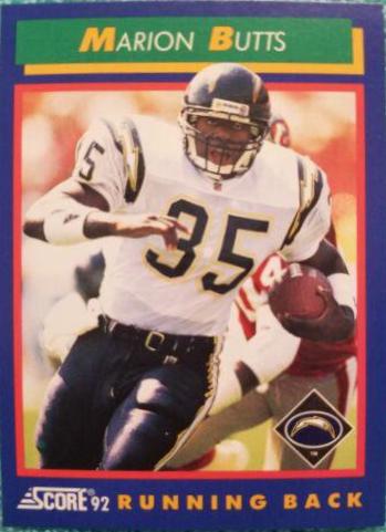 Marion Butts #26 Football Cards 1992 Panini Score