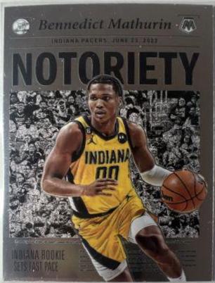 Bennedict Mathurin #8 Basketball Cards 2022 Panini Mosaic Notoriety