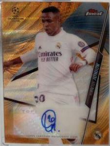 Vinicius Junior #FA-VJ Soccer Cards 2020 Topps Finest UEFA Champions League Autographs
