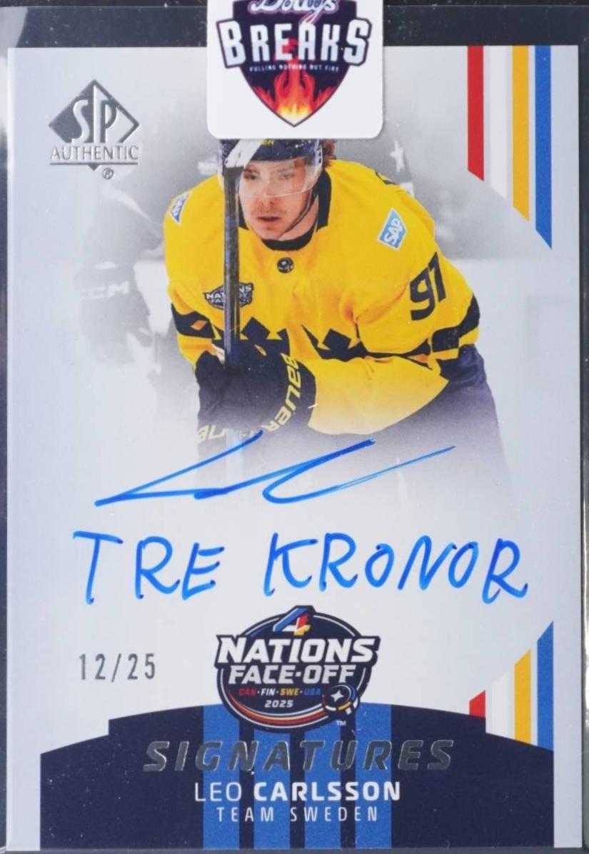 Leo Carlsson #4N-LC 2025 Sp Authentic 4 Nations Faceoff Signature Hockey
