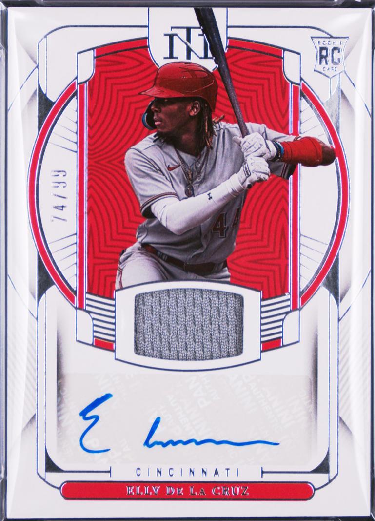 Elly De La Cruz #9 Baseball Cards 2023 Panini National Treasures Materials Signatures