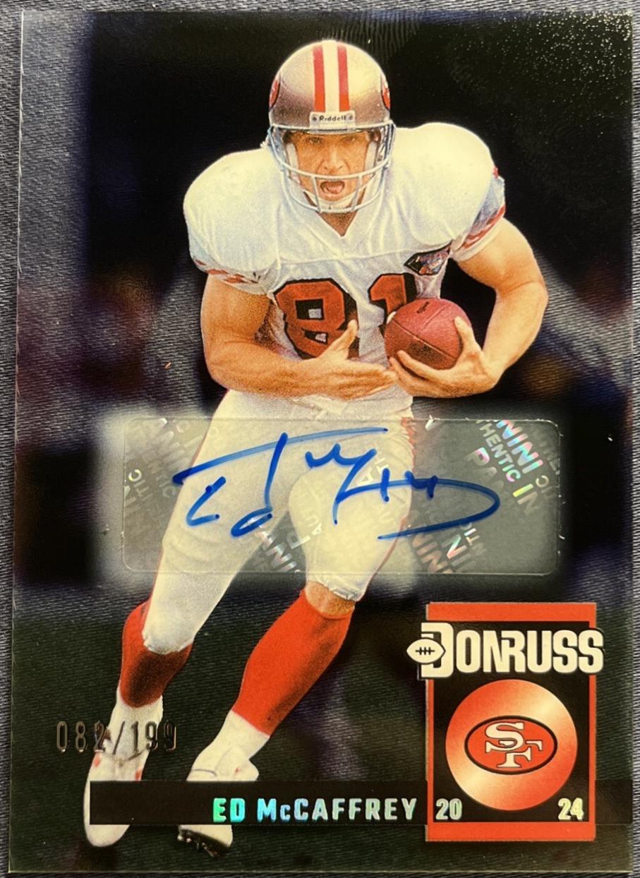 Ed McCaffrey #1 Football Cards 2024 Clearly Donruss Retro 1994 Autograph