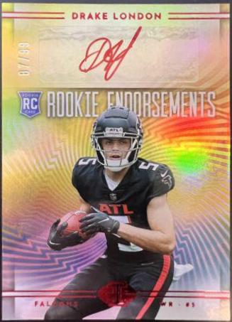Drake London [Red] #RE-DL Prices | 2022 Panini Illusions Rookie ...
