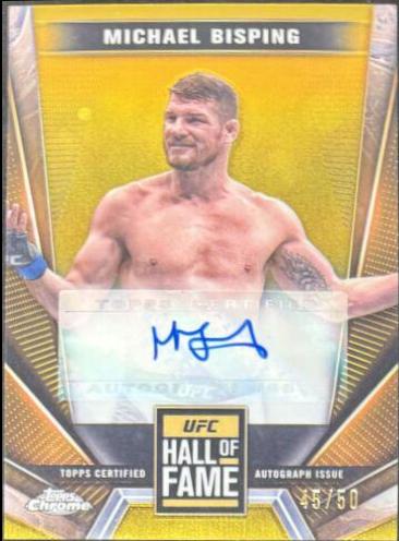 Michael Bisping [Gold Refractor] #HFA-MBI Ufc Cards 2024 Topps Chrome UFC Hall of Fame Autograph