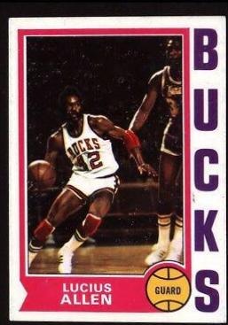Lucius Allen #19 Basketball Cards 1974 Topps
