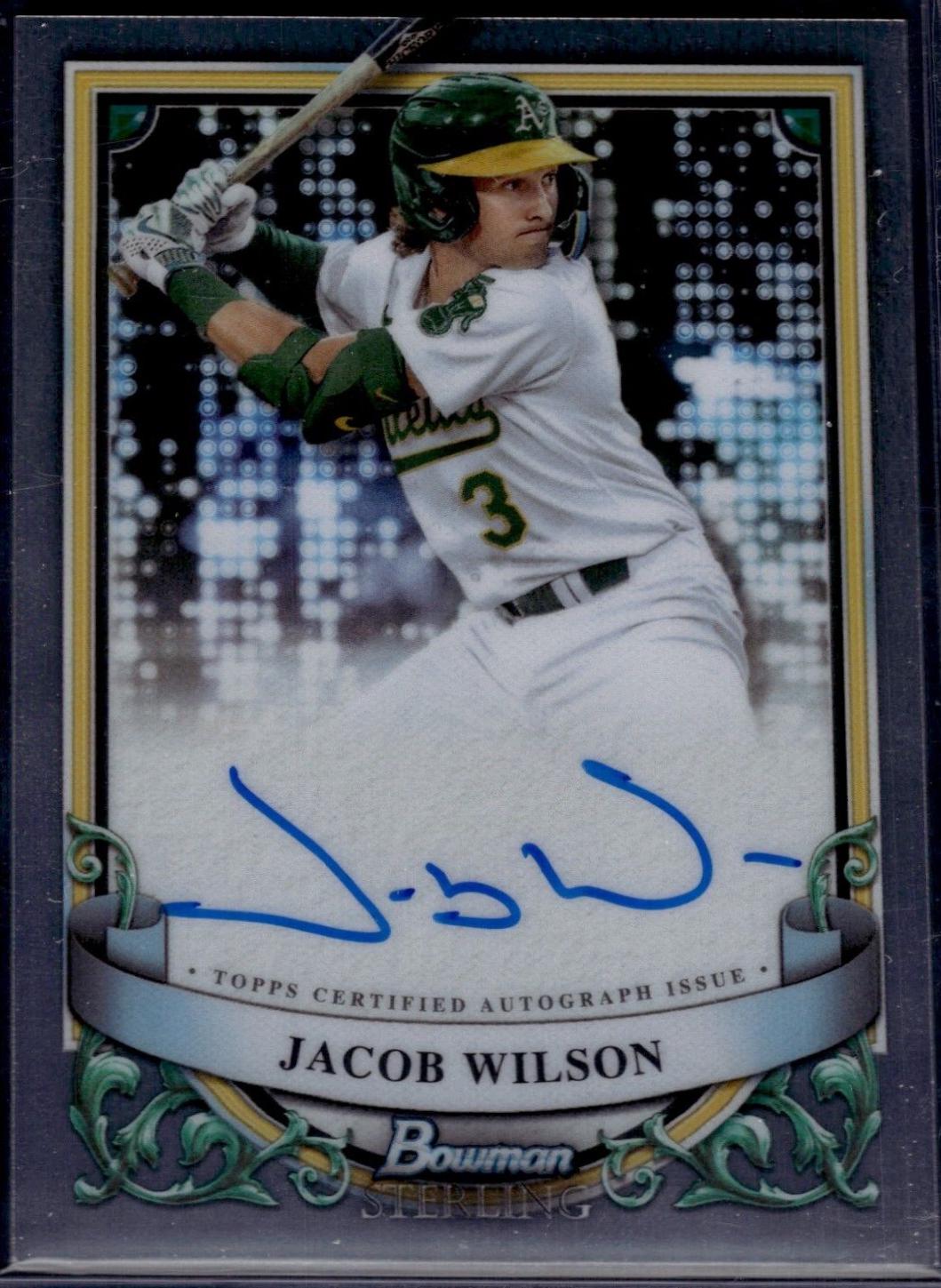 Jacob Wilson #PA-JW Baseball Cards 2024 Bowman Sterling Prospect Autograph