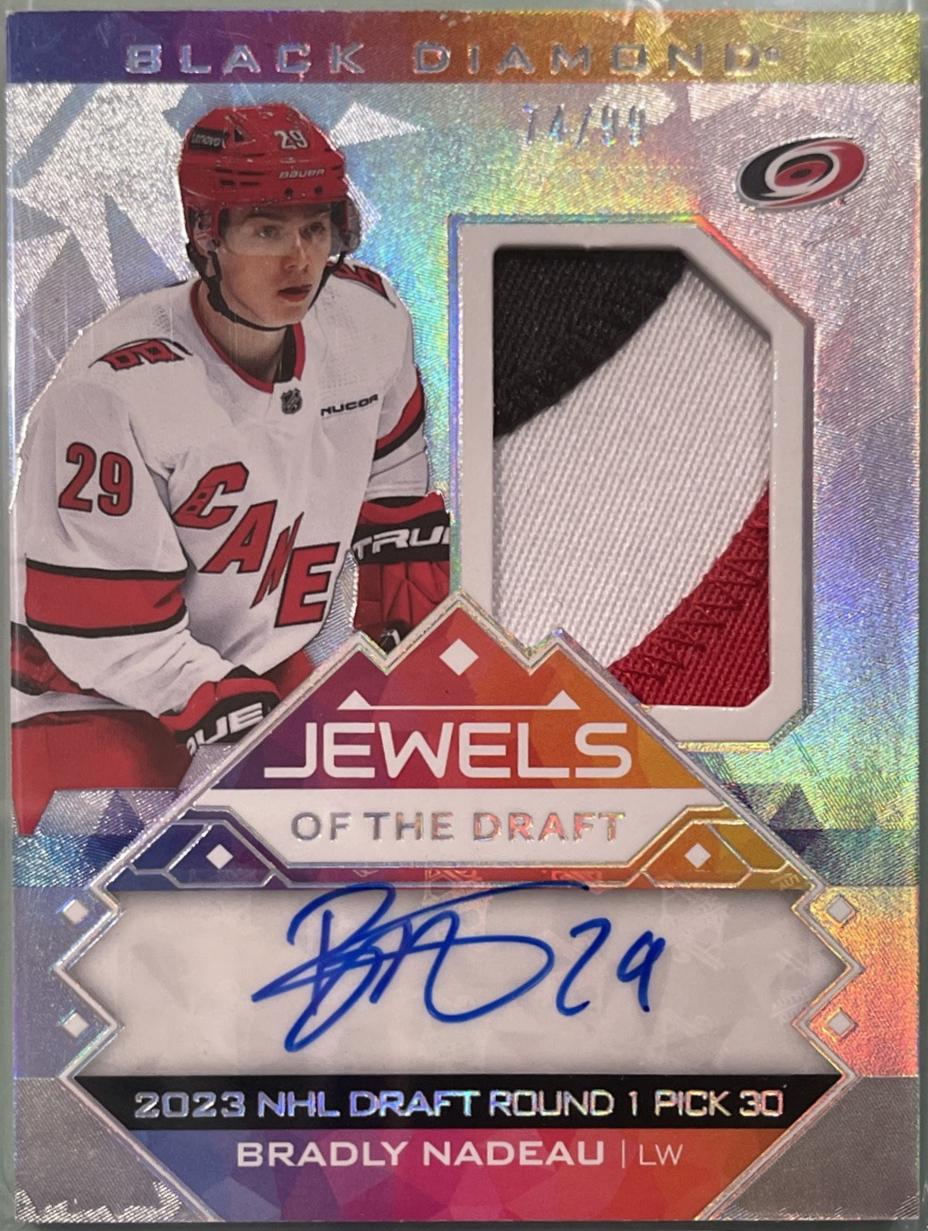 Bradly Nadeau #JD-BN Hockey Cards 2024 Upper Deck Black Diamond Jewels of the Draft Rookie