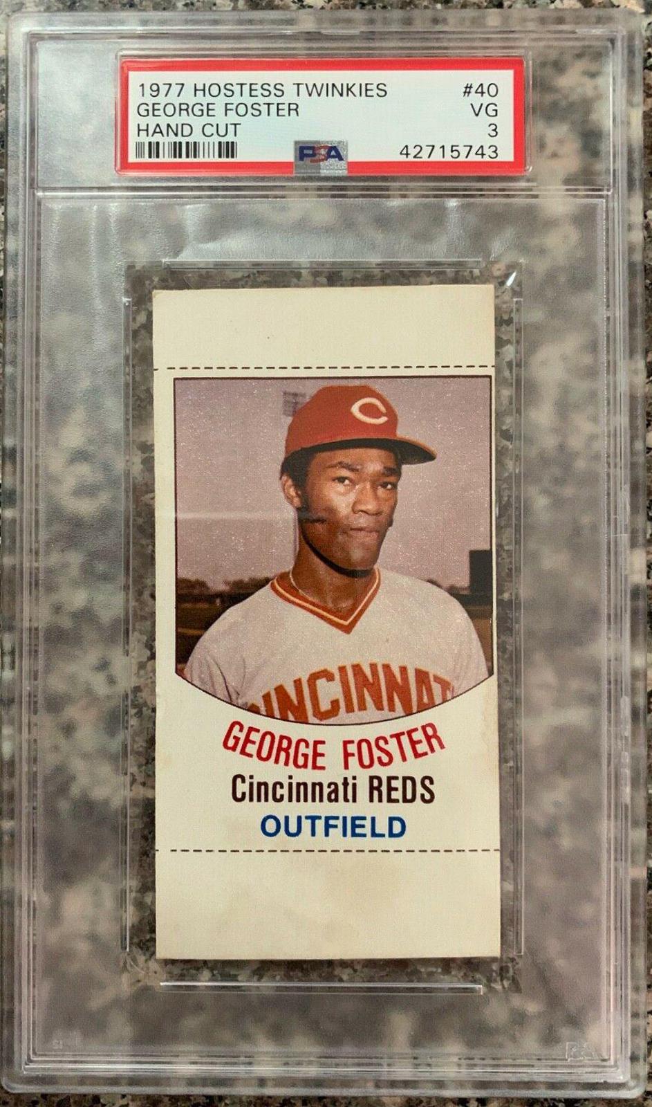George Foster #40 Baseball Cards 1977 Hostess Twinkies Hand Cut