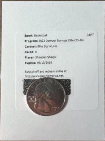 Shaedon Sharpe #8 Basketball Cards 2023 Donruss Elite Signature