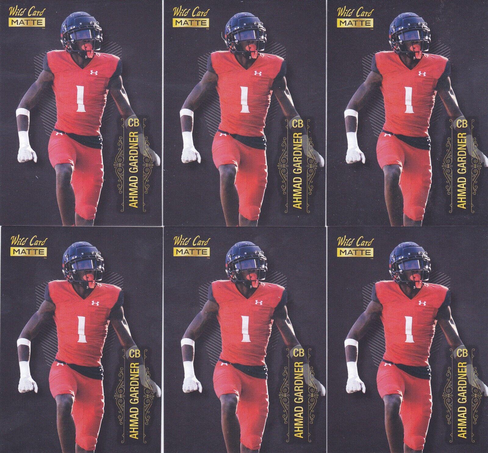 Ahmad Gardner #MB-1 Football Cards 2022 Wild Card Matte Black