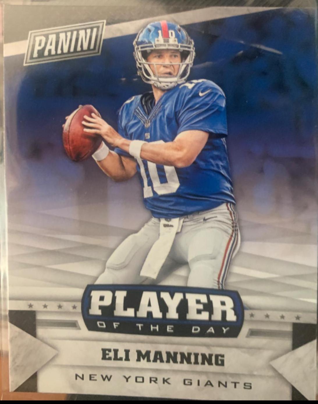 Eli Manning #14 Football Cards 2016 Panini Playbook Player of the Day