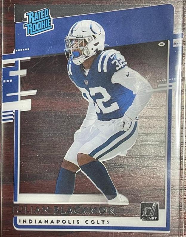 Julian Blackmon #RR-JBL Football Cards 2020 Panini Chronicles Clearly Donruss Rated Rookies