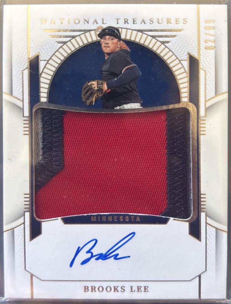 Brooks Lee #31 2024 Panini National Treasures Prospect Material Signature Baseball