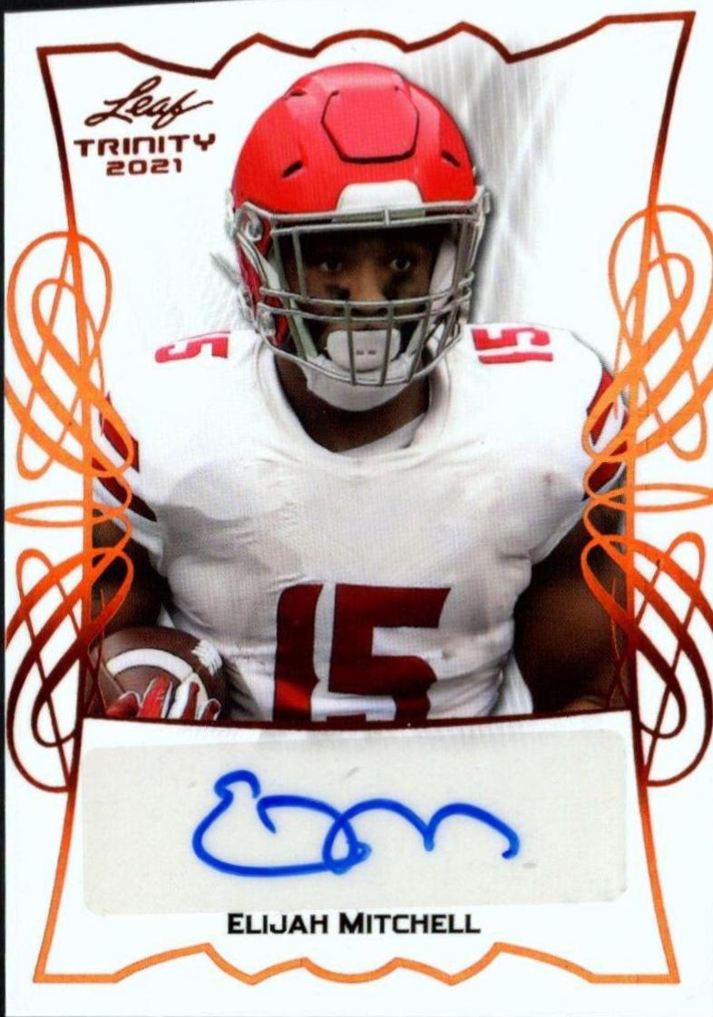 Elijah Mitchell #TPA-EM1 Football Cards 2021 Leaf Trinity Portrait Autographs