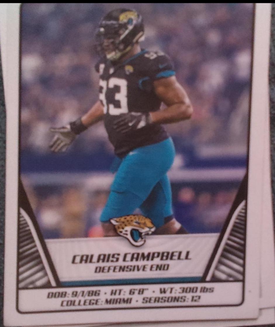 Calais Campbell #201 2019 Panini NFL Sticker Collection