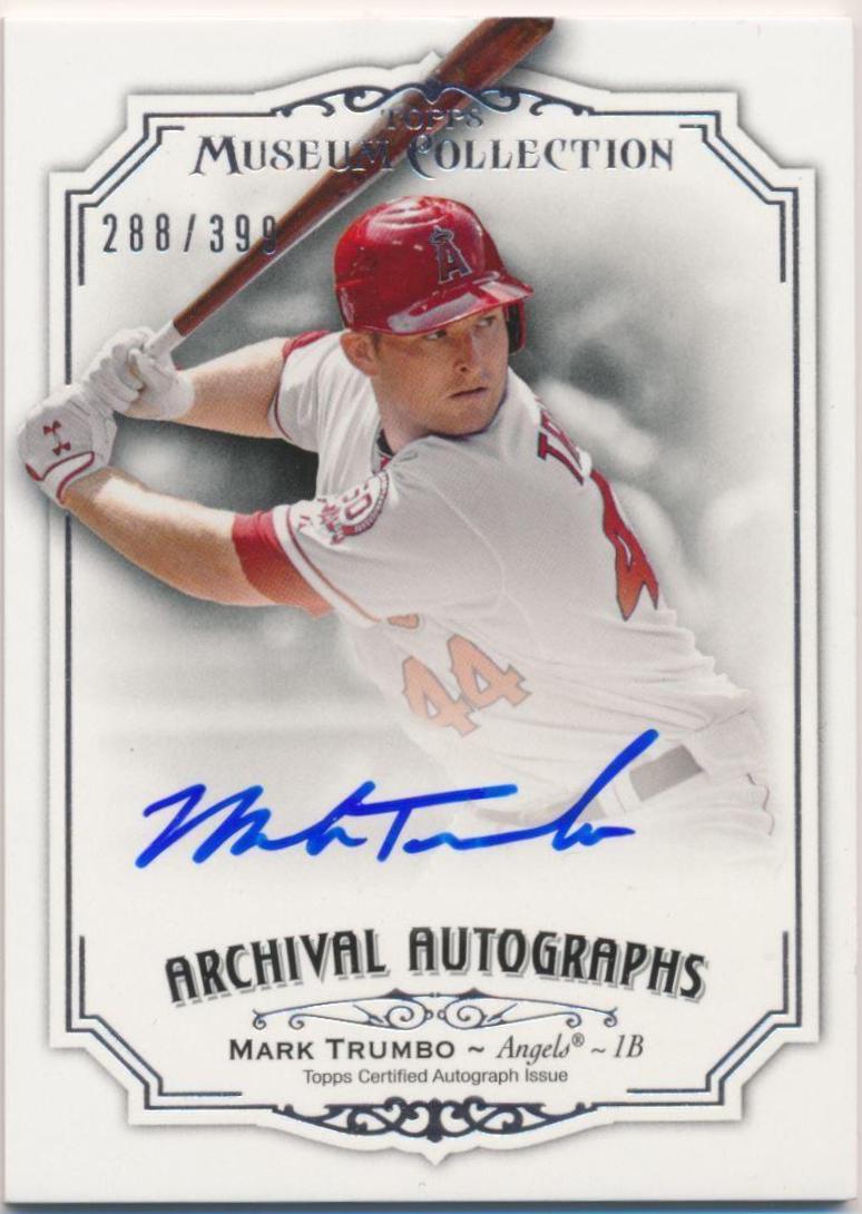 Mark Trumbo #AA-MT Baseball Cards 2012 Topps Museum Collection Archival Autographs