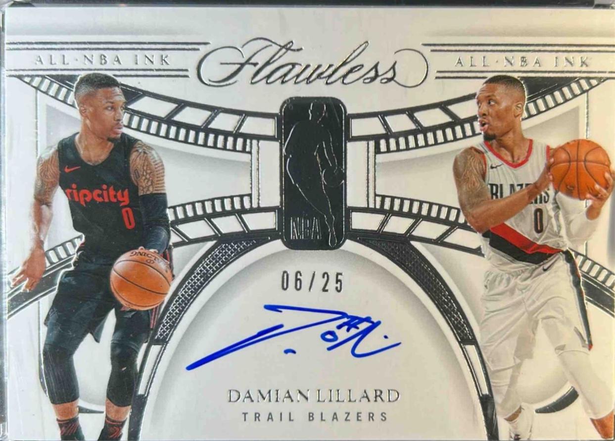 Damian Lillard #1 Basketball Cards 2023 Panini Flawless All-NBA Ink