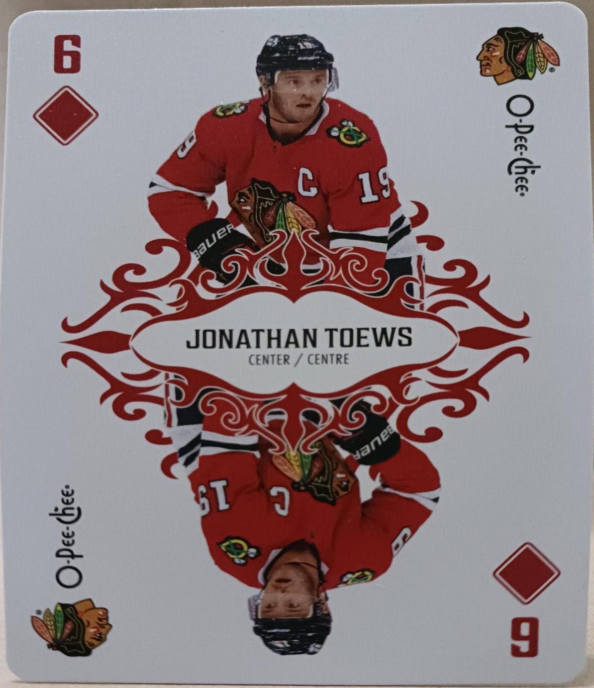 Jonathan Toews #6-DIAMONDS Hockey Cards 2023 O-Pee-Chee Playing Cards