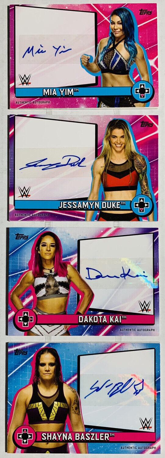 Dakota Kai, Jessamyn Duke, Shayna Baszler, Mia Yim #Q-BRE Wrestling Cards 2021 Topps WWE Women's Division Best Roommates Ever Autograph Book