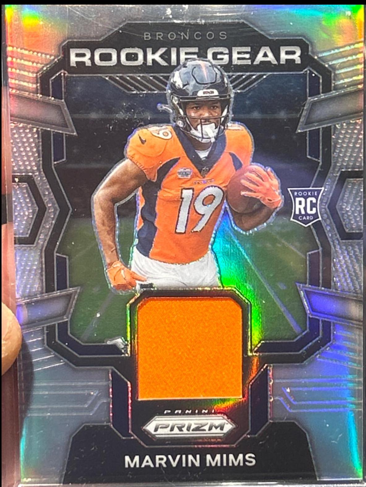 Marvin Mims #RG-MMS Football Cards 2023 Panini Prizm Rookie Gear