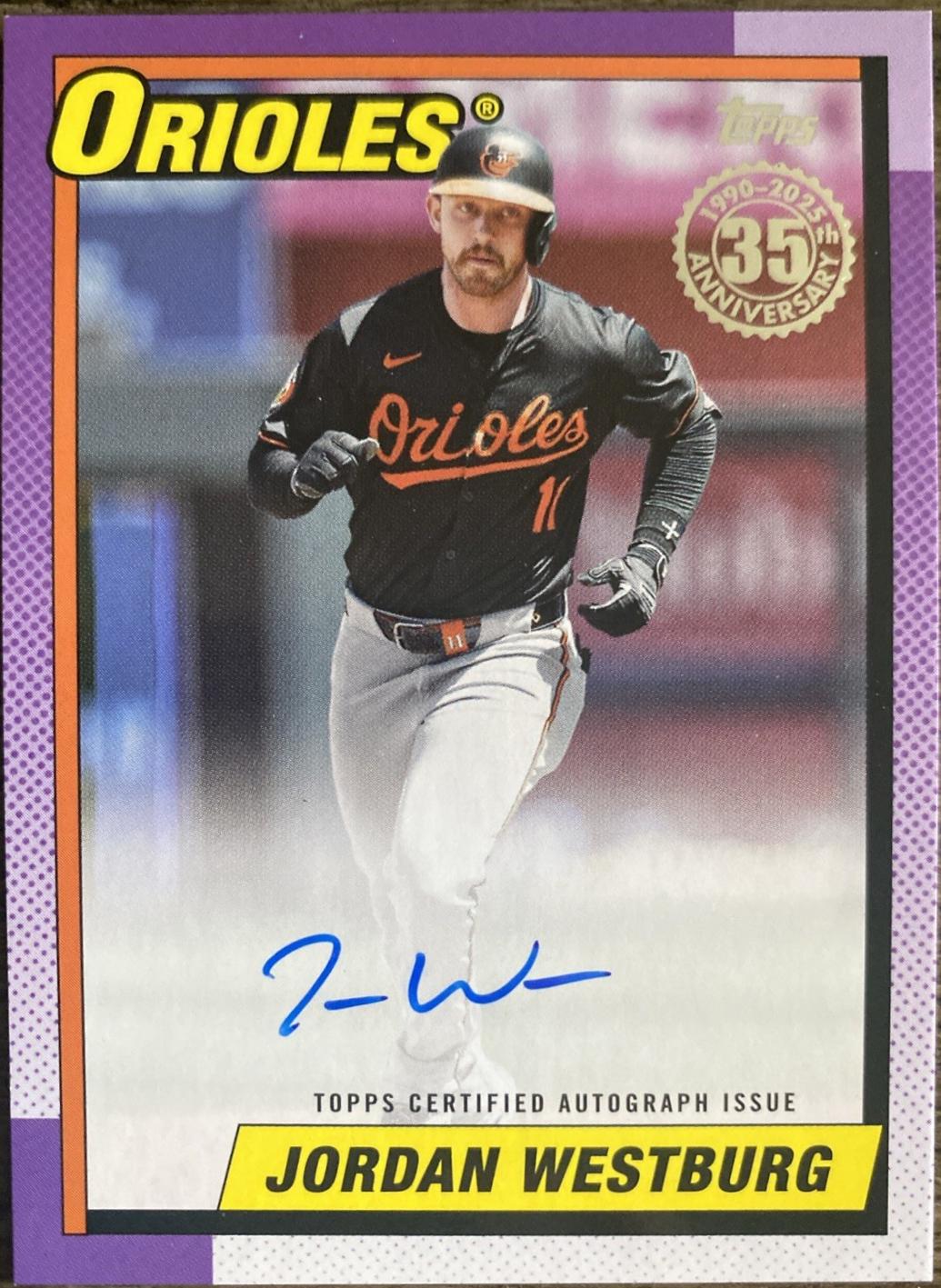 Jordan Westburg #90A-JWE 2025 Topps 1990 Autograph Baseball