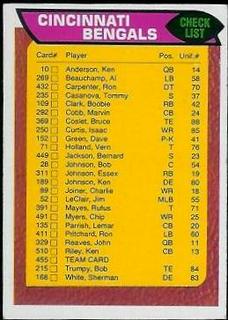Bengals Checklist
