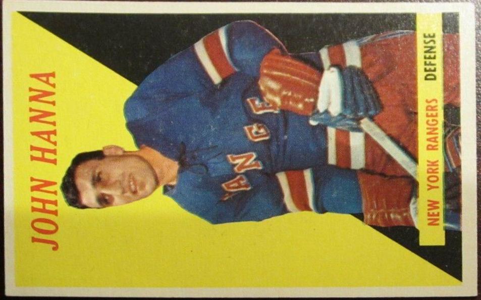 John Hanna #7 Hockey Cards 1958 Topps