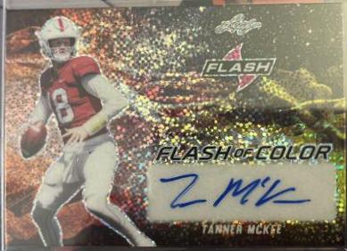 Tanner McKee #FC-TM1 Football Cards 2022 Leaf Flash of Color Autographs