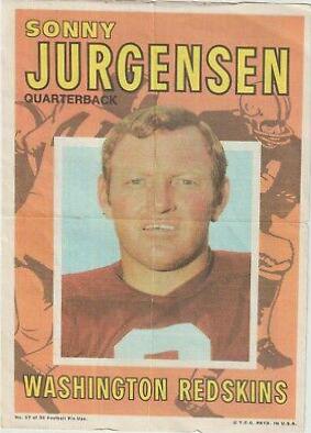 Sonny Jurgensen #17 Football Cards 1971 Topps Pin Ups