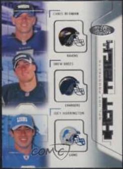 Chris Redman, Drew Brees, Joey Harrington #1 Football Cards 2002 Fleer Hot Prospects Hat Trick