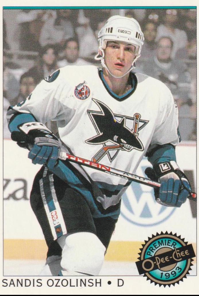 Sandis Ozolinsh #104 Hockey Cards 1993 O-Pee-Chee Premier