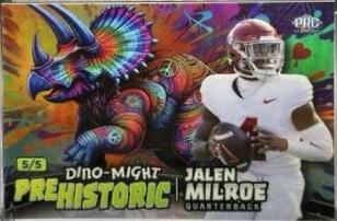 Jalen Milroe #PHTRI3-JM 2024 Wild Card Alumination Dino Might Pre Historic Football