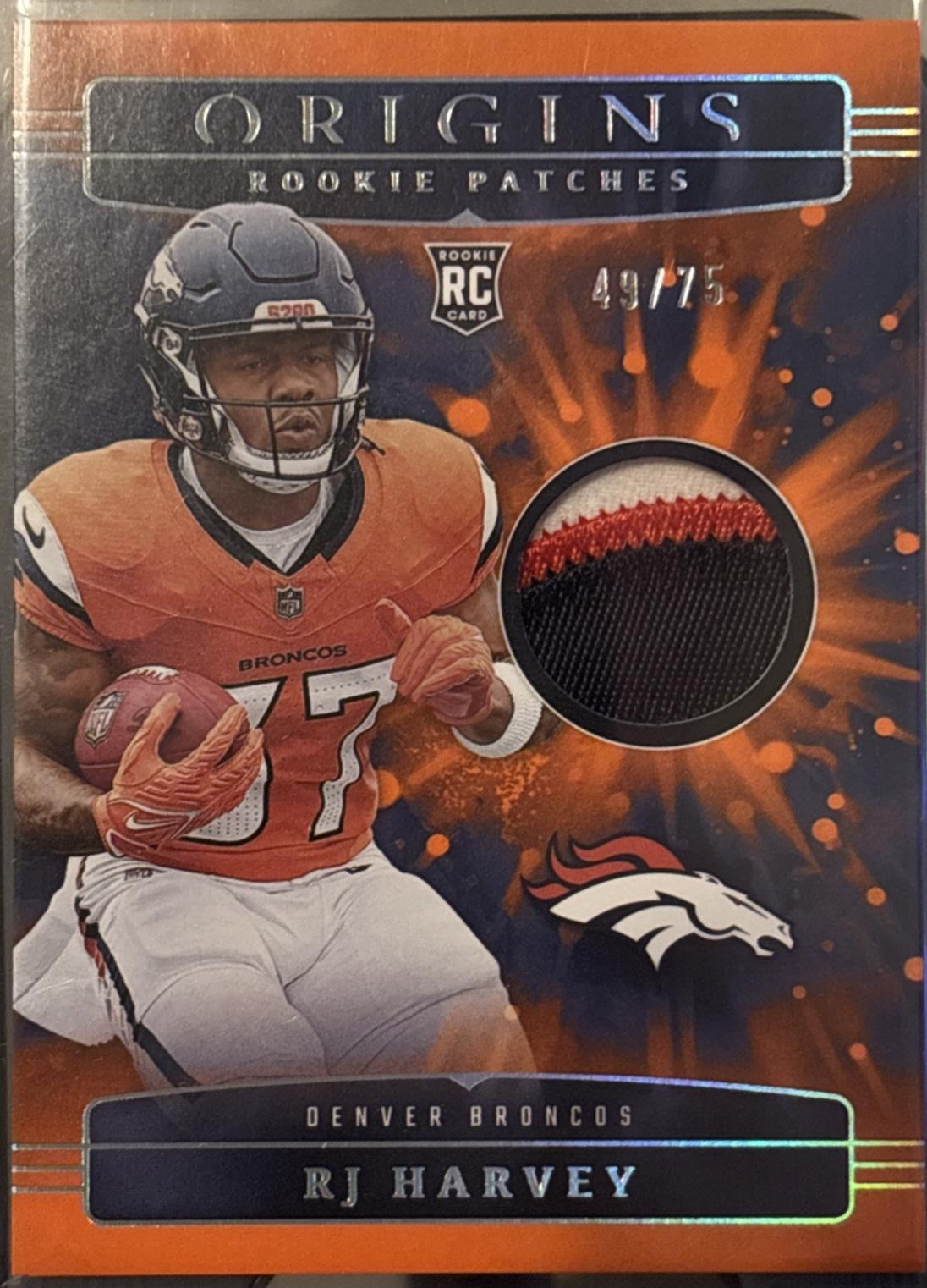 RJ Harvey #RPH-RHY 2025 Panini Origins Rookie Patch Football