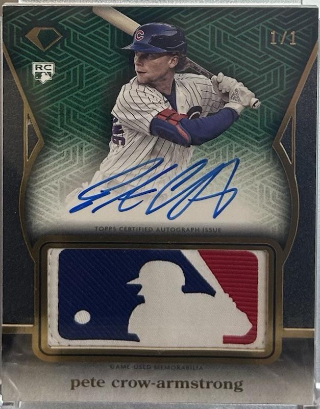 Pete Crow-Armstrong #MLBA-PC Baseball Cards 2024 Topps Diamond Icons Autograph MLB Silhouetted Batter Logo Patch