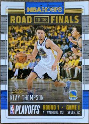 Klay Thompson #1 Basketball Cards 2018 Panini Hoops Road to the Finals