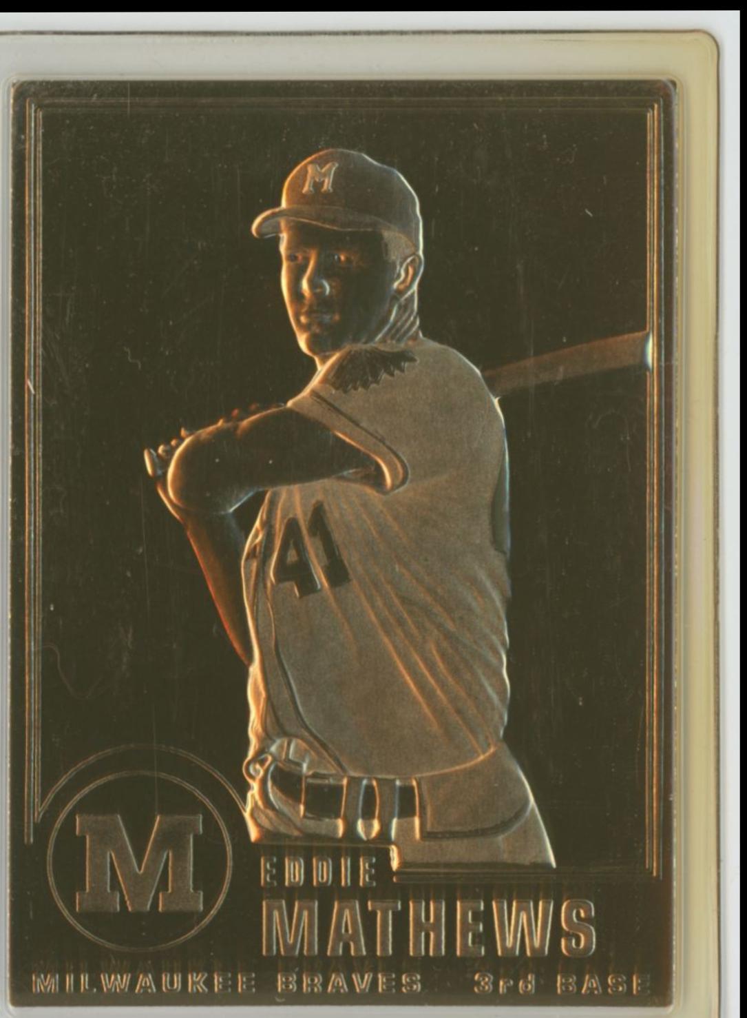 Eddie Mathews #54 1996 Danbury Mint 22kt Gold Baseball