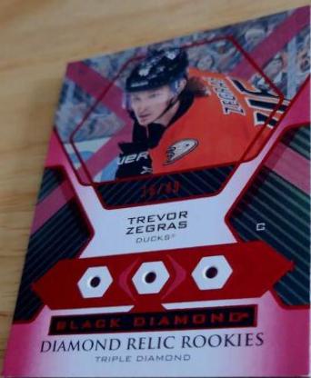 Trevor Zegras #BDR-TZ 2021 Upper Deck Black Diamond Rookie Relic Hockey