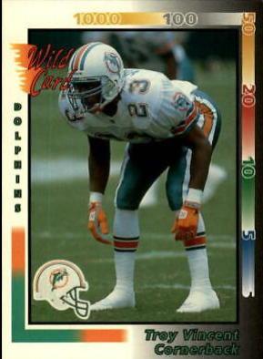 Troy Vincent #358 Football Cards 1992 Wild Card
