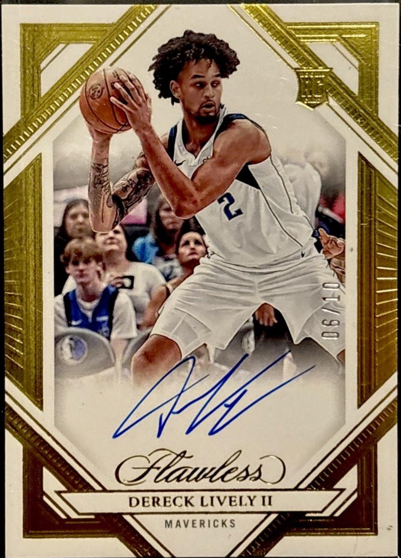 Dereck Lively II #6 Basketball Cards 2023 Panini Flawless Rookie Autograph
