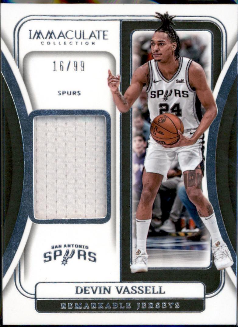 Devin Vassell #9 Basketball Cards 2023 Panini Immaculate Remarkable Jersey
