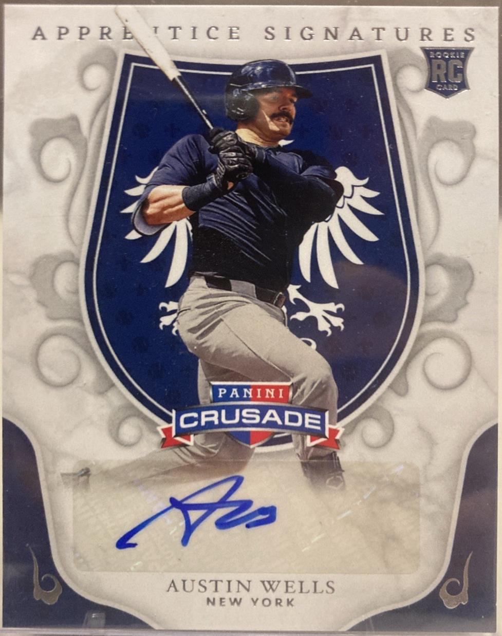 Austin Wells #AS-AWL Baseball Cards 2024 Panini Crusade Apprentice Signatures