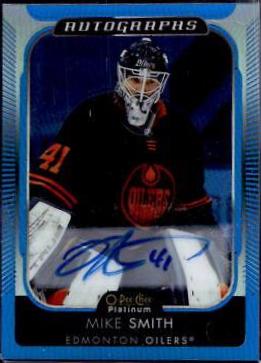 Mike Smith #BA-MS Hockey Cards 2021 O-Pee-Chee Platinum Blue Rainbow Autographs