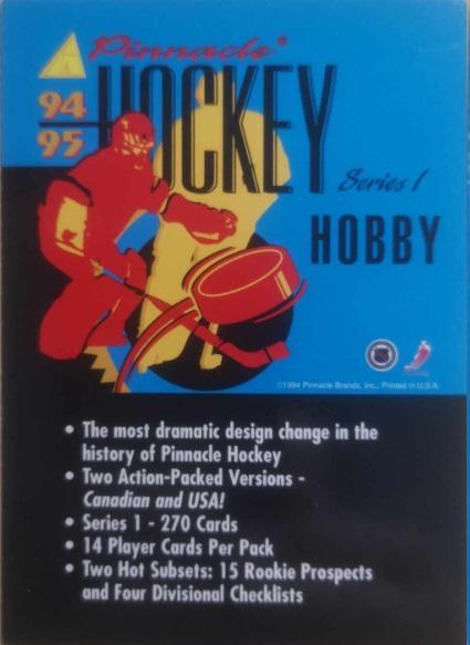 Cover Card #1 Hockey Cards 1994 Pinnacle