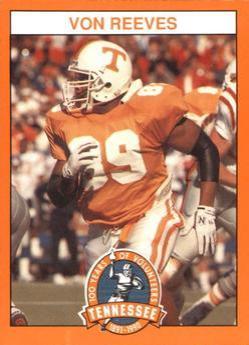 Von Reeves #89 1990 Tennessee Volunteers Centennial Football