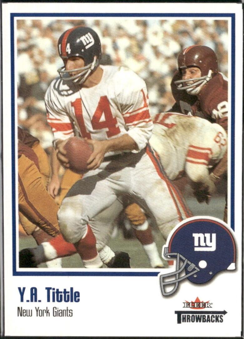 Y.A. Tittle #3 Football Cards 2002 Fleer Throwbacks