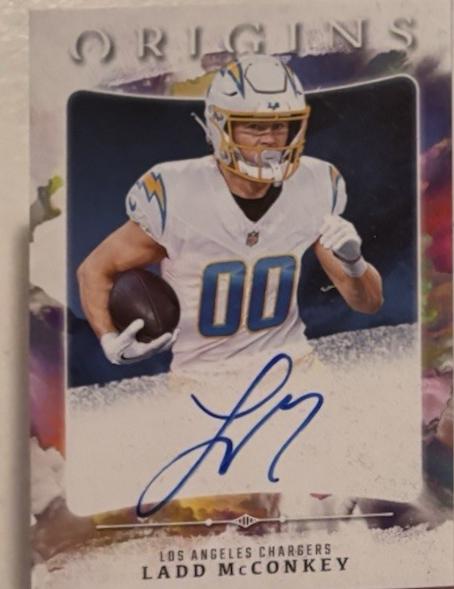 Ladd McConkey #RBO-LMC 2024 Panini Origins Football Rookie Booklet Patch Auto