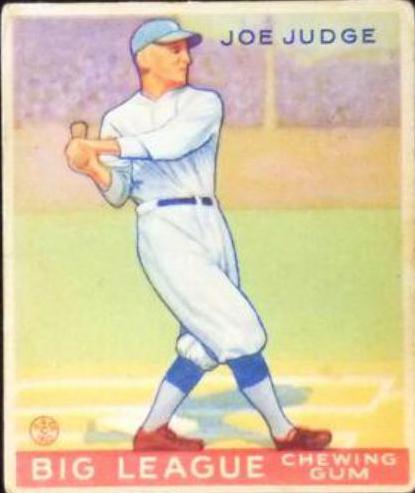 Joe Judge #155 Baseball Cards 1933 Goudey