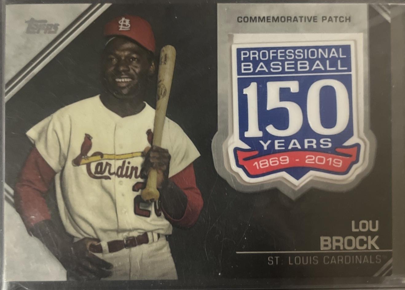 Lou Brock #AMP-LB 2019 Topps 150th Anniversary Commemorative Patch Baseball