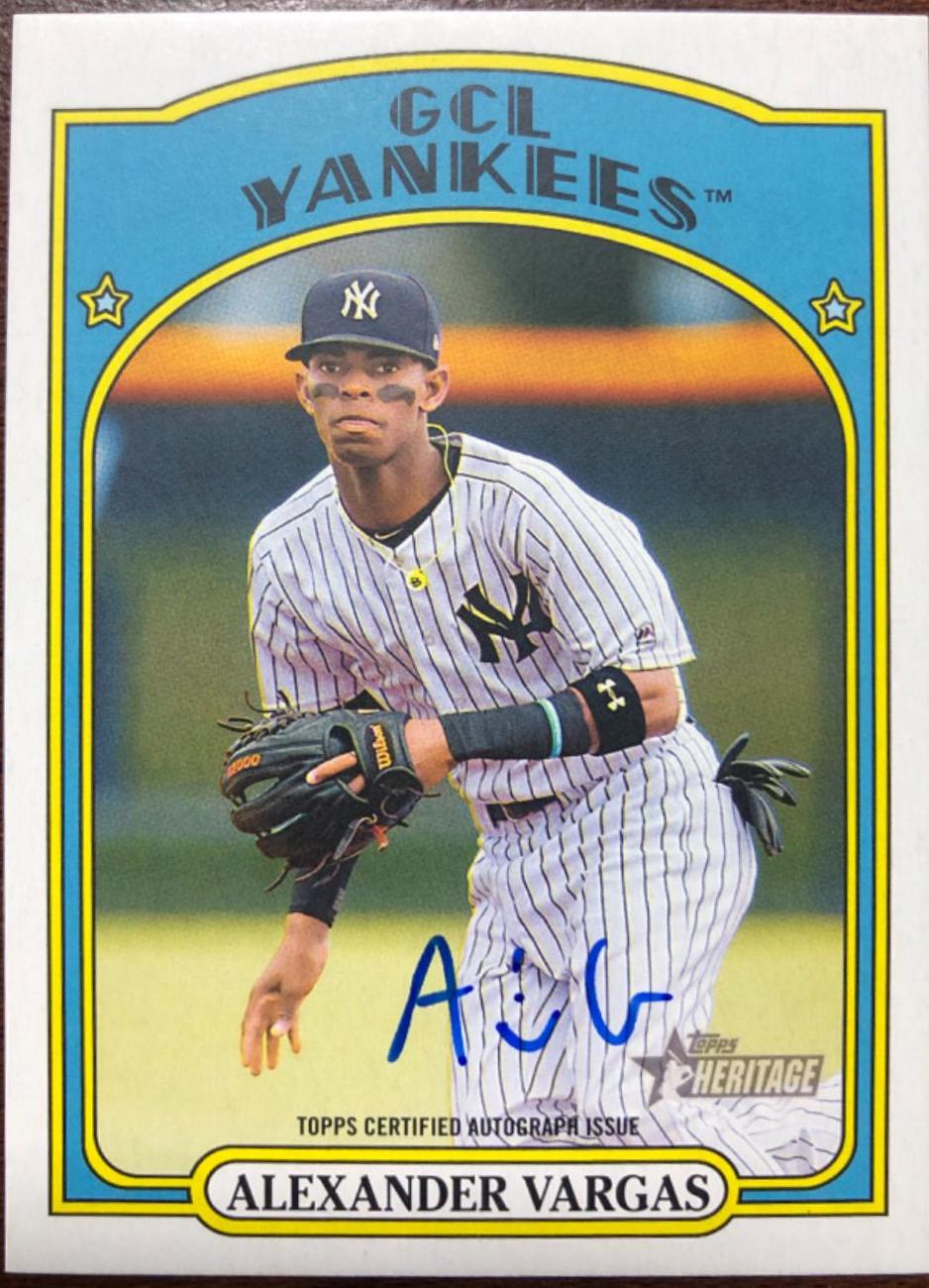 Alexander Vargas #RIA-AV Baseball Cards 2021 Topps Heritage Real One Autographs